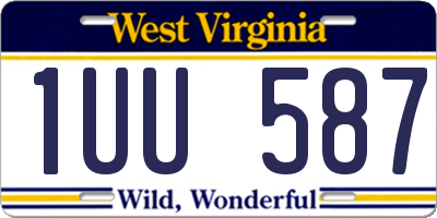 WV license plate 1UU587