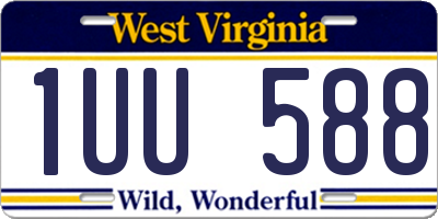 WV license plate 1UU588