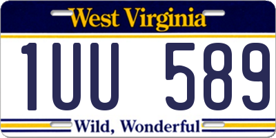 WV license plate 1UU589