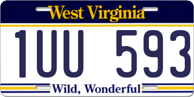 WV license plate 1UU593