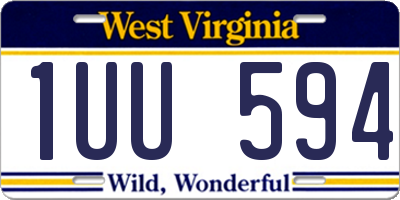 WV license plate 1UU594
