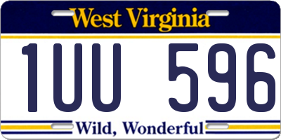 WV license plate 1UU596