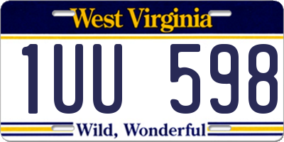 WV license plate 1UU598