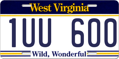 WV license plate 1UU600