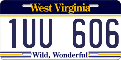 WV license plate 1UU606
