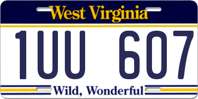 WV license plate 1UU607