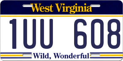 WV license plate 1UU608