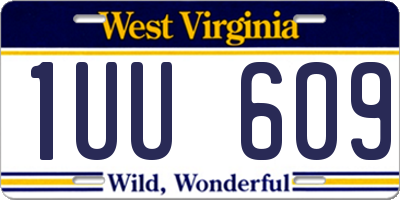 WV license plate 1UU609