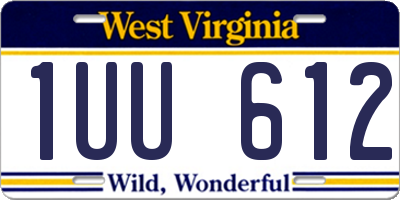 WV license plate 1UU612