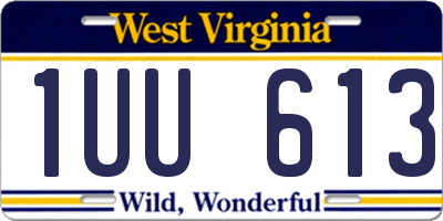 WV license plate 1UU613