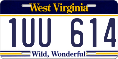 WV license plate 1UU614