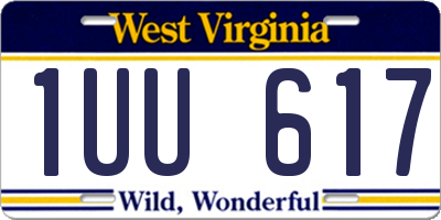 WV license plate 1UU617