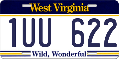 WV license plate 1UU622