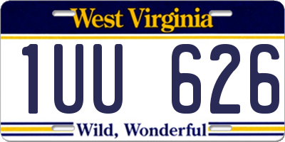 WV license plate 1UU626