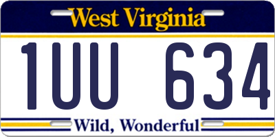 WV license plate 1UU634
