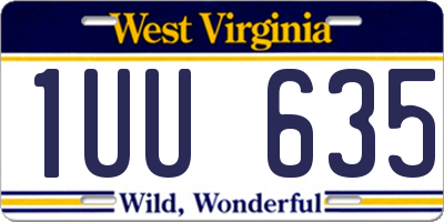 WV license plate 1UU635