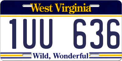 WV license plate 1UU636