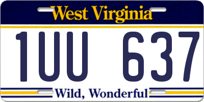 WV license plate 1UU637