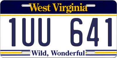 WV license plate 1UU641