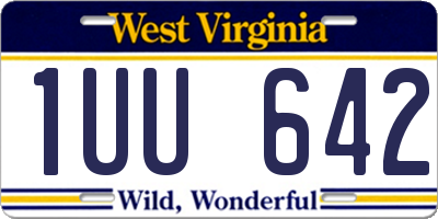 WV license plate 1UU642