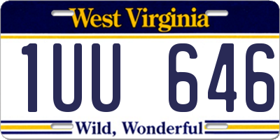 WV license plate 1UU646