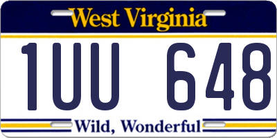 WV license plate 1UU648