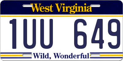 WV license plate 1UU649