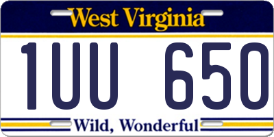 WV license plate 1UU650