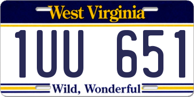 WV license plate 1UU651