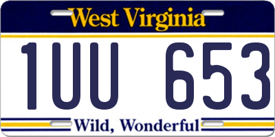 WV license plate 1UU653