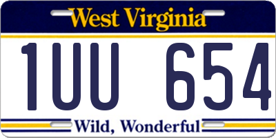 WV license plate 1UU654