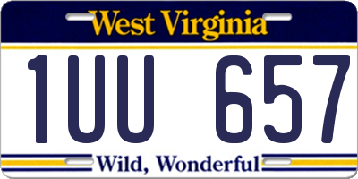 WV license plate 1UU657