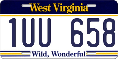 WV license plate 1UU658
