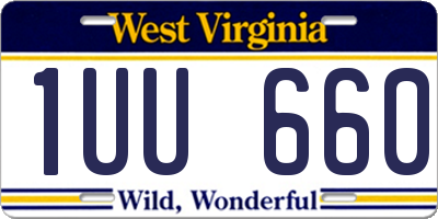 WV license plate 1UU660