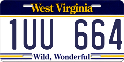 WV license plate 1UU664