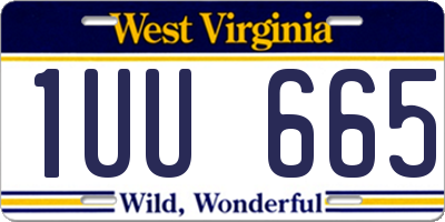 WV license plate 1UU665