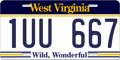 WV license plate 1UU667