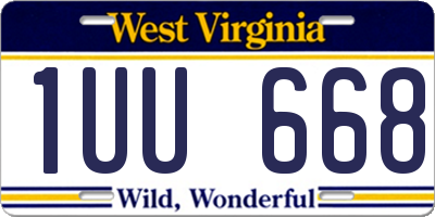 WV license plate 1UU668