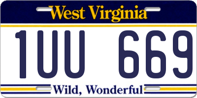 WV license plate 1UU669