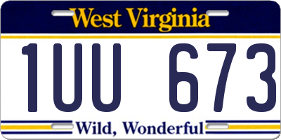 WV license plate 1UU673