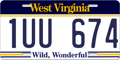 WV license plate 1UU674