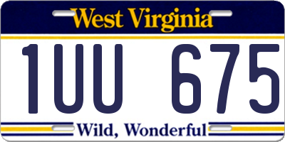 WV license plate 1UU675