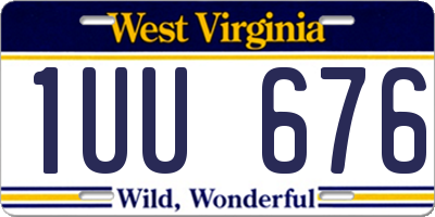 WV license plate 1UU676