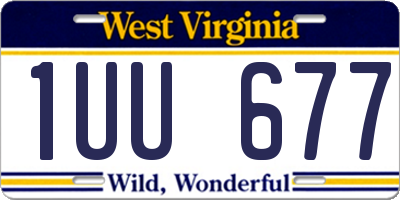 WV license plate 1UU677