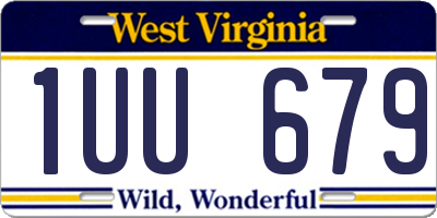 WV license plate 1UU679