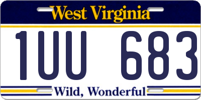 WV license plate 1UU683