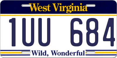 WV license plate 1UU684