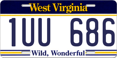 WV license plate 1UU686