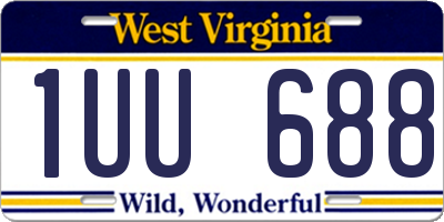 WV license plate 1UU688