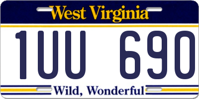 WV license plate 1UU690